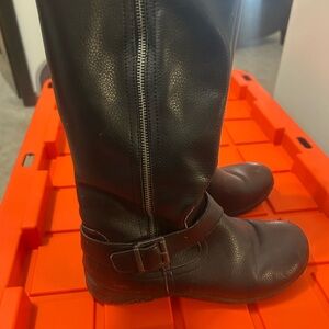 Black Leather Knee-High Boots